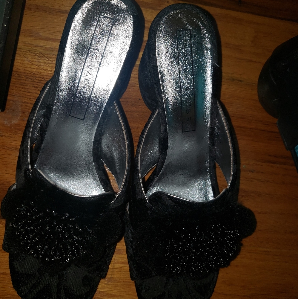 Black block heel mule